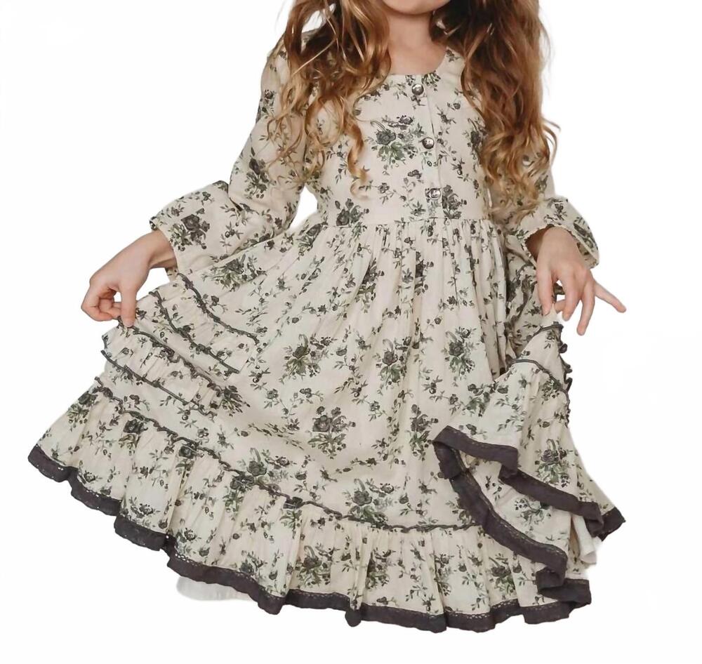 NEW REN & ROUGE ruffalina dress in cream